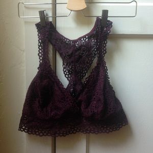 Aerie Purple Racerback Lace Bralette